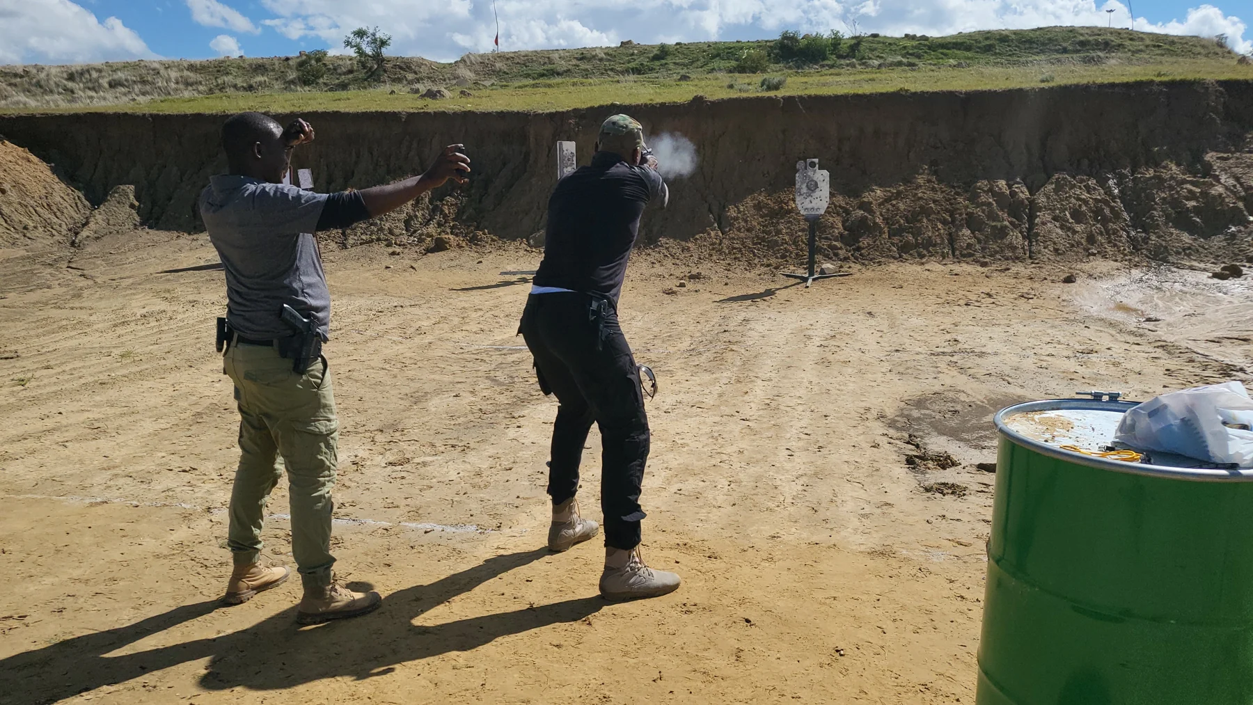 Supervised practice at an outdoor shooting range
